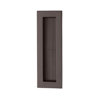 Reeded Rectangular Flush Pull in Matt Bronze - C1865-MB