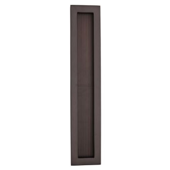 Reeded Rectangular Flush Pull in Matt Bronze - C1865-MB