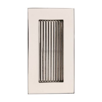 Reeded Rectangular Flush Pull in Polished Nickel - C1865-PNF