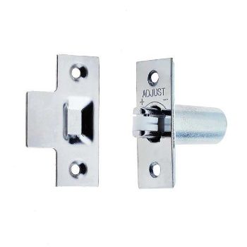 Jedo Adjustable Roller bolt Catch in a Polished Chrome Finish - Brass Roller - J8075PC Jedo Adjustable Roller bolt Catch in a Polished Chrome Finish - Brass Roller - J8075PC