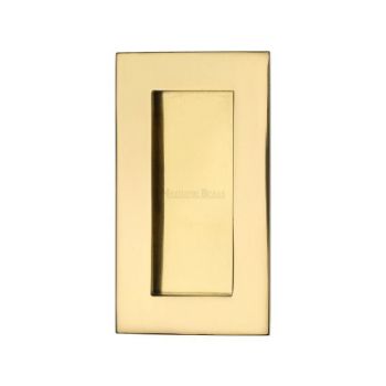 Rectangular Flush Pull in Polished Brass - C1855-PB 