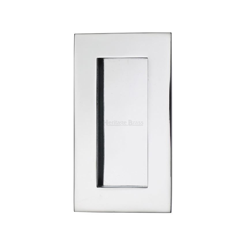 Rectangular Flush Pull in Polished Chrome - C1855-PC