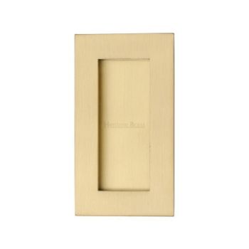 Rectangular Flush Pull in Satin Brass - C1855-SB