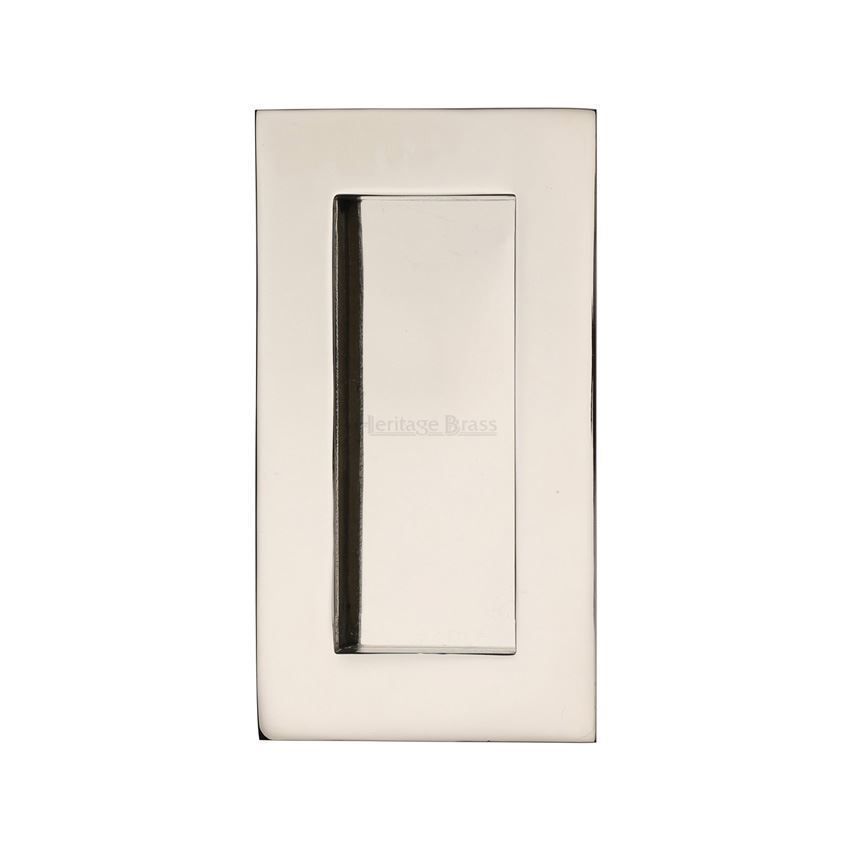 Rectangular Flush Pull in Polished Nickel - C1855-PNF