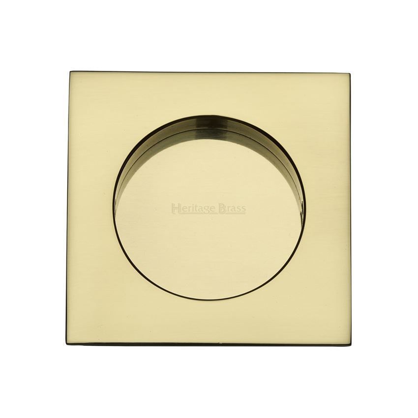Square Flush Pull in Polished Brass - C1860-PB 