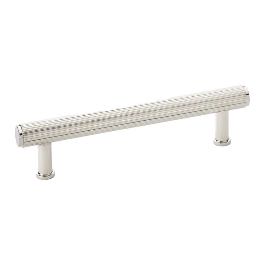 Reeded T-bar Cupboard Pull Handle in Polished Nickel - AW809R-PN