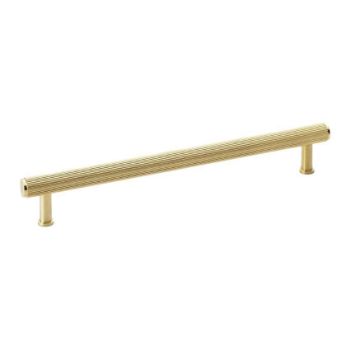 Reeded T-bar Cupboard Pull Handle in Satin Brass PVD - AW809R-SBPVD