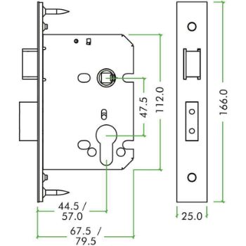 Euro-profile Cylinder Sash Lock - ZUKS