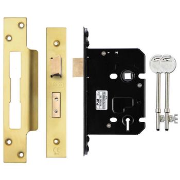 5 Lever Quality Door Lock in PVD Satin Brass Finish - ZUKS564PVDSB