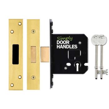 3 Lever Dead Lock In PVD Satin Brass - ZUKD376PVDSB