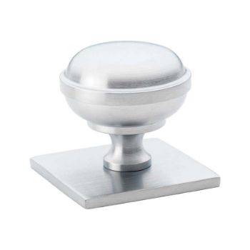 Alexander and Wilks Quantock Cupboard Knob on a Square Plate - AW826-34-SC 