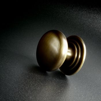 Alexander and Wilks Waltz Round Cupboard Knob on Stepped Rose - AW825-AB