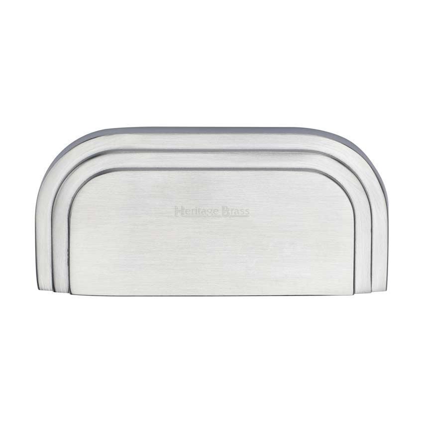 Bauhaus Drawer Pull Handle in Satin Chrome - C1740-SC