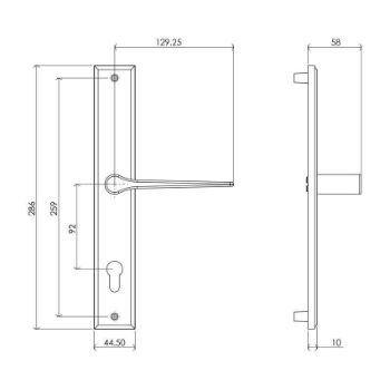 Gio Multi-Point Door Handle in Matt Bronze - MP4189-MB 
