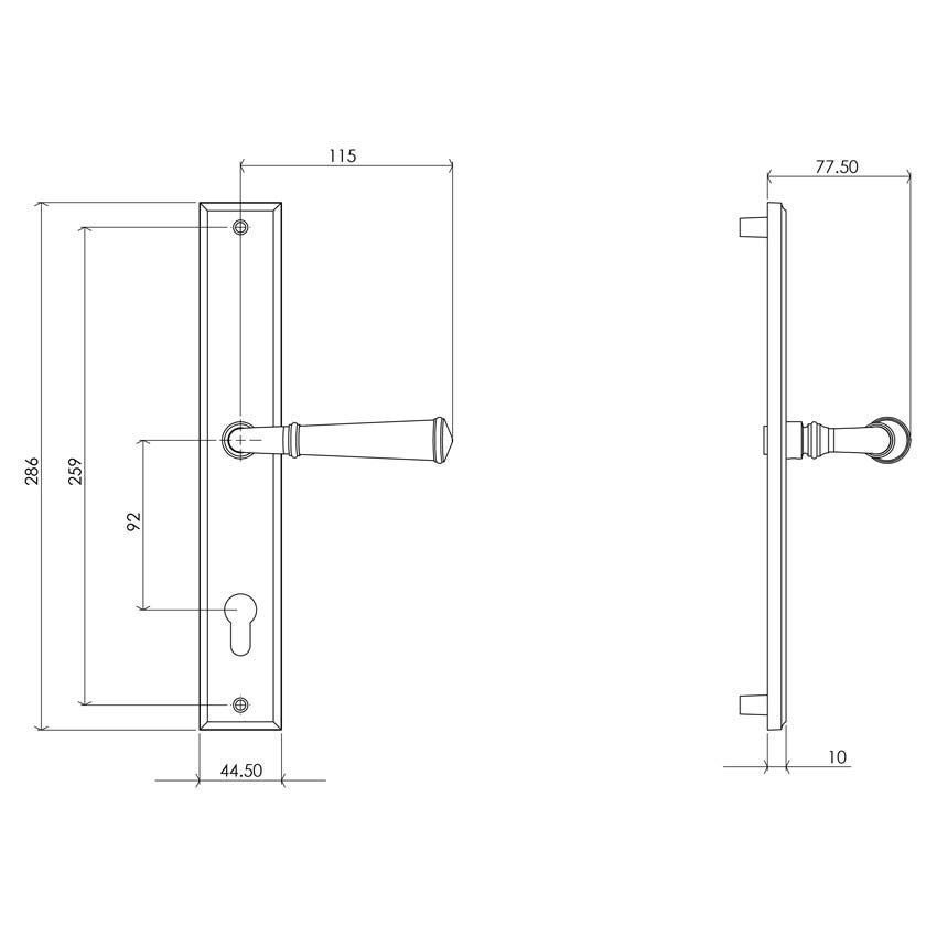 Colonial Multi-Point Door Handle in Satin Nickel - MP1932-SN at Simply ...