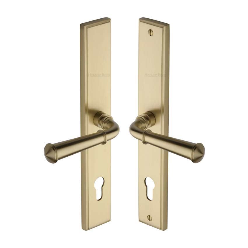 Colonial Multi-Point Door Handle in Satin Brass - MP1932-SB 