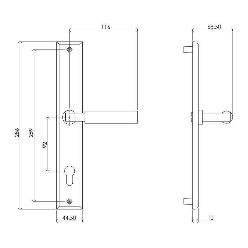 Simply Door Handles, Bauhaus Multi-Point Door Handle in Matt Bronze ...