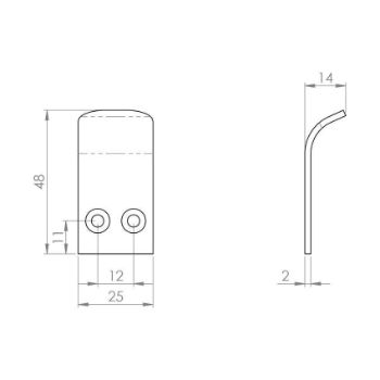 Hidden Cupboard Finger Pull - FTD3015ACP