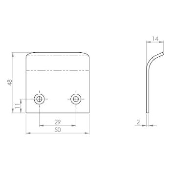 Hidden Cupboard Finger Pull - FTD3015ACP