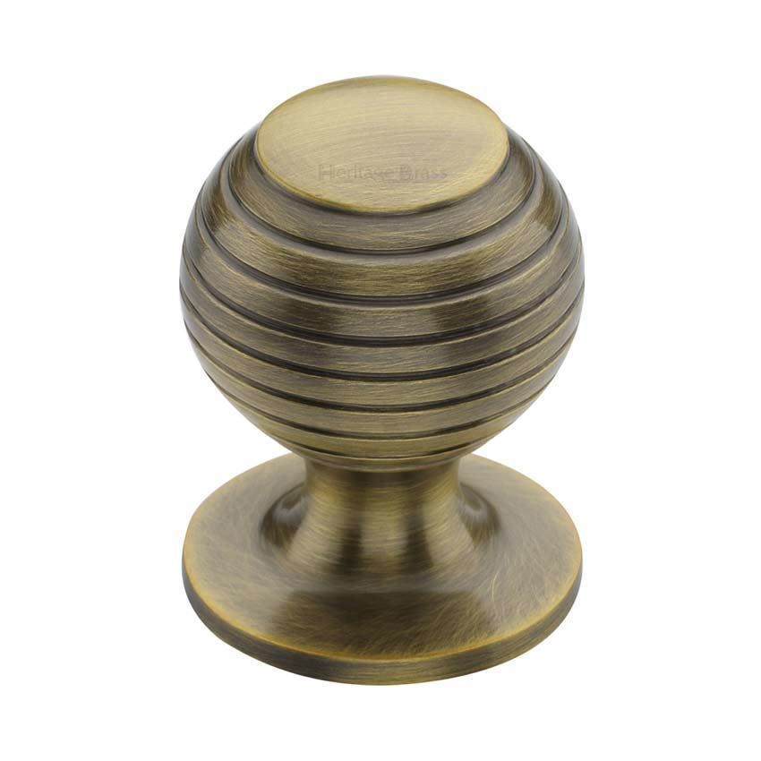Beehive Cabinet Knob in Antique Brass - V976-AT