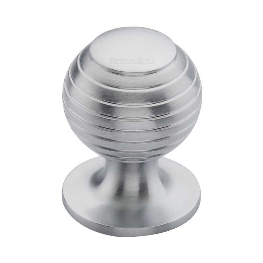 Beehive Cabinet Knob in Satin Chrome - V976-SC 