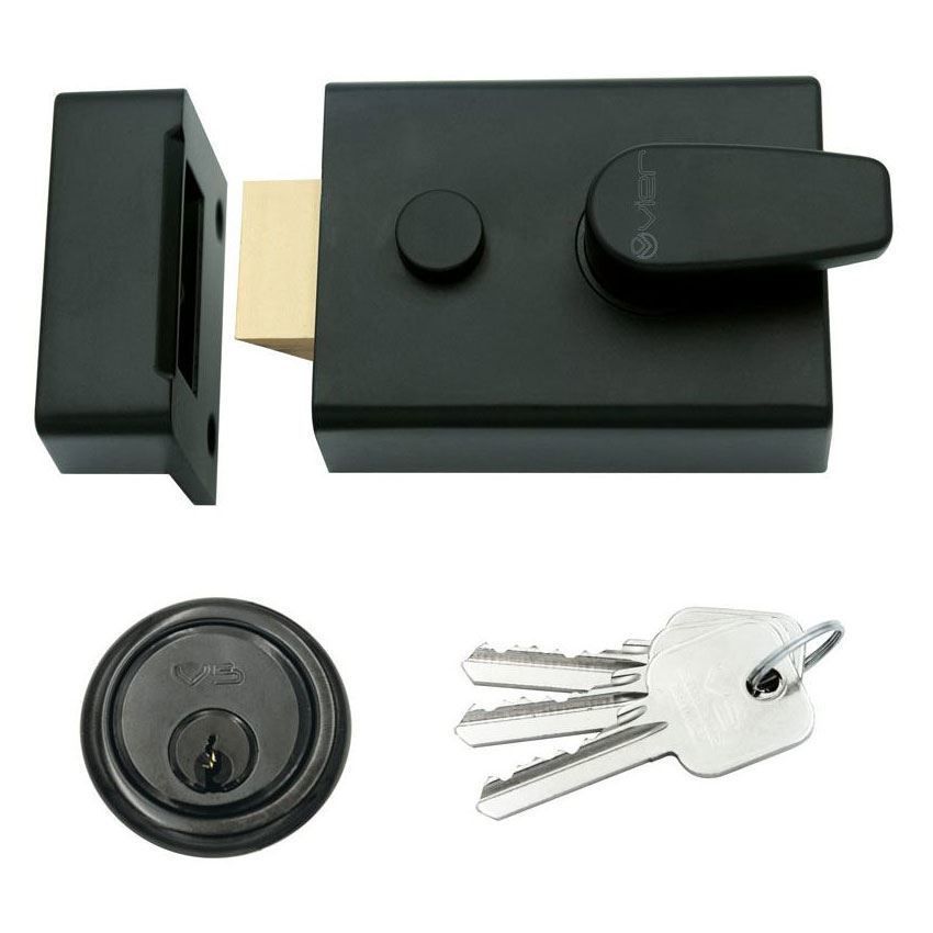 Vier Design 60mm Nightlatch in Powder Coat Black - ZNL60PCB