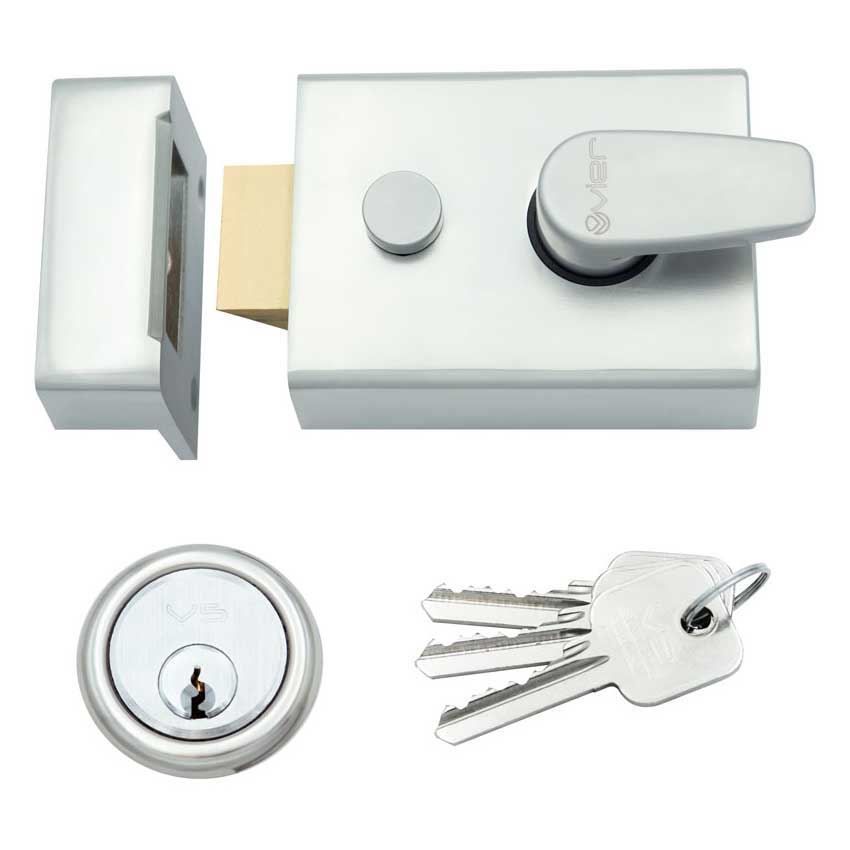 Vier Design 60mm Night latch in Satin Chrome - ZNL60SC