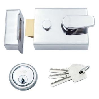 Vier Design 60mm Night latch in Polished Chrome - ZNL60PC  Vier Design 60mm Night latch in Polished Chrome - ZNL60PC