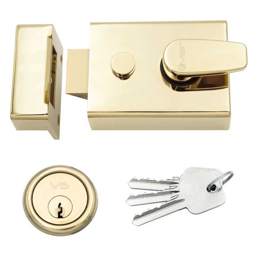 Vier Design 60mm Night latch in Electro Brass Plated - ZNL60EB