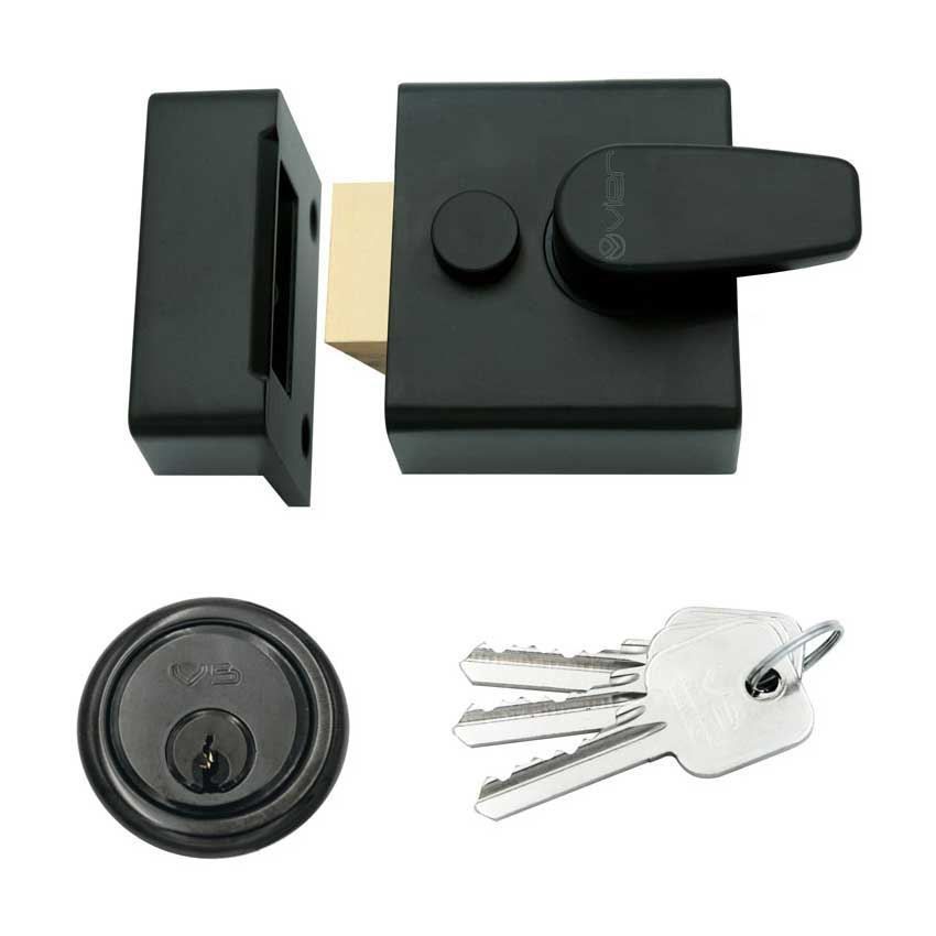 Vier Design 40mm Nightlatch in Powder Coat Black - ZNL60PCB