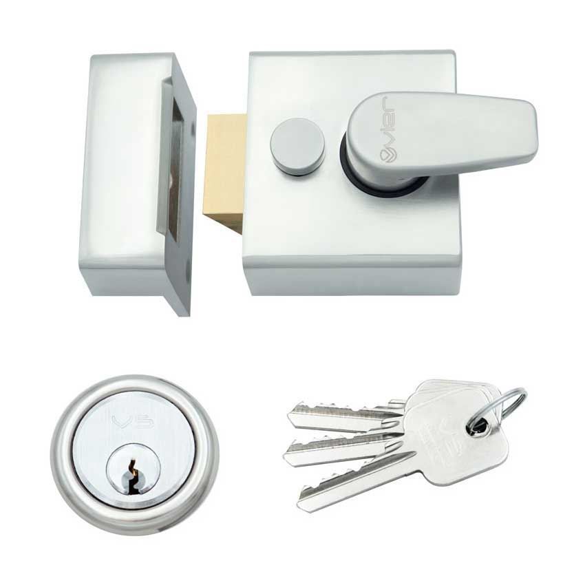 Vier Design 40mm Night latch in Satin Chrome - ZNL40SC