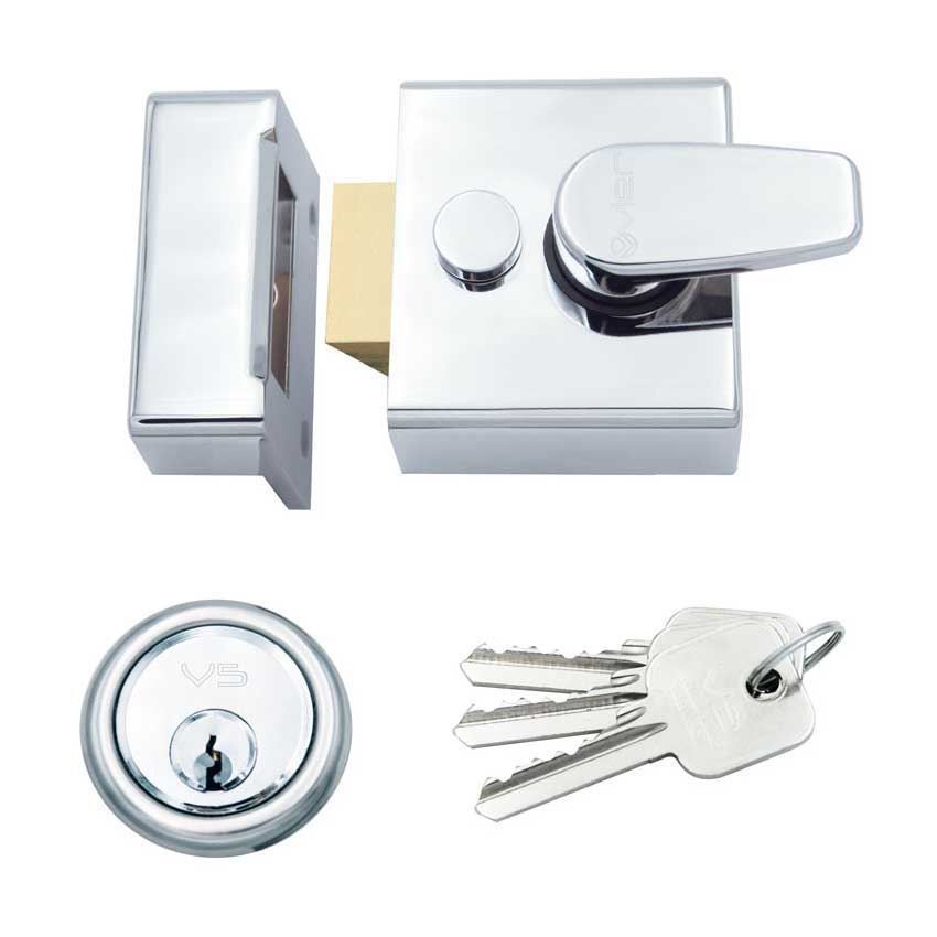 Vier Design 40mm Night latch in Polished Chrome - ZNL40PC