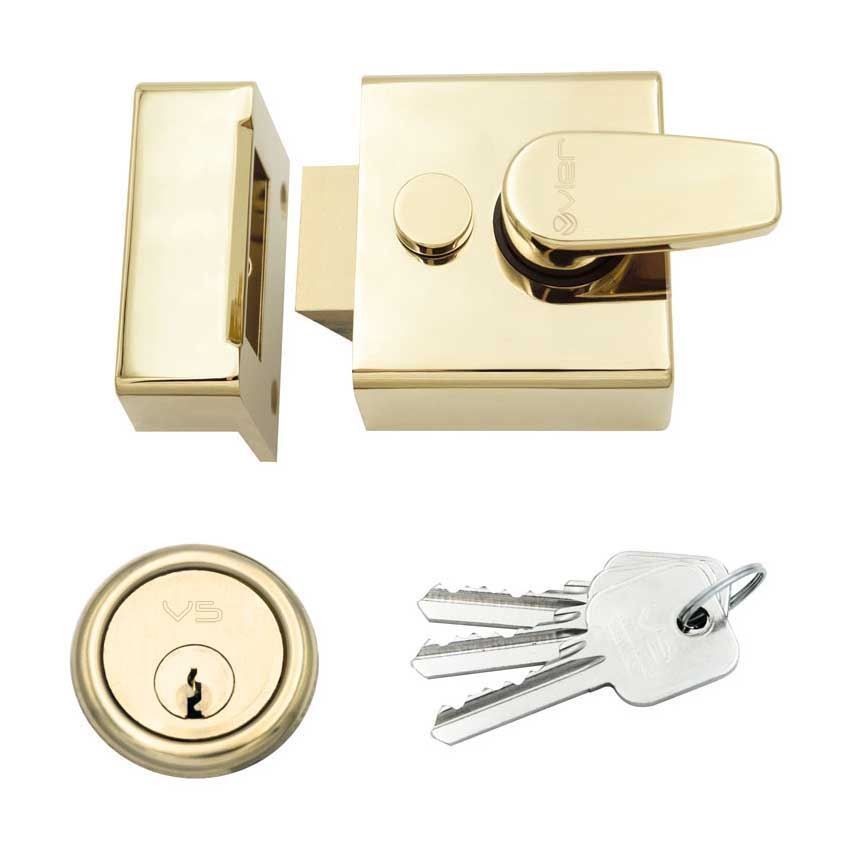 Vier Design 40mm Night latch in Electro Brass Plated Finish - ZNL40EB