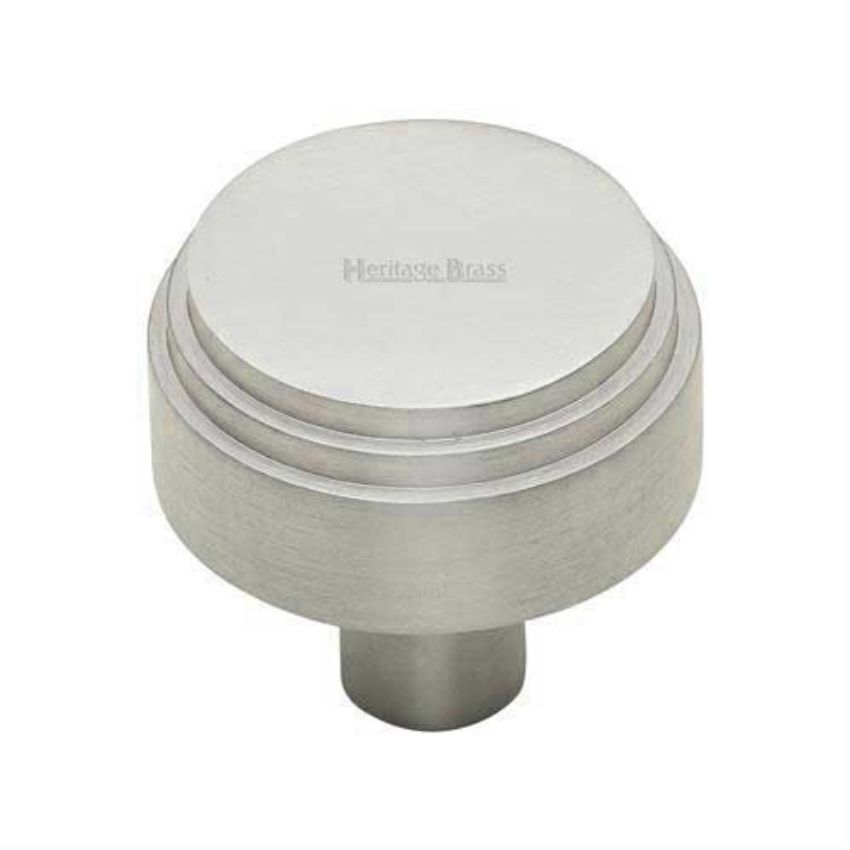 Round Deco Cabinet Knob in a Satin Nickel Finish - C3987-SN