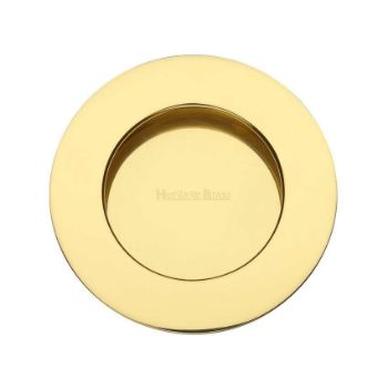 Round Flush Pull in Polished Brass - C1835-PB