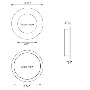 Round Flush Pull in Polished Chrome - C1835-PC