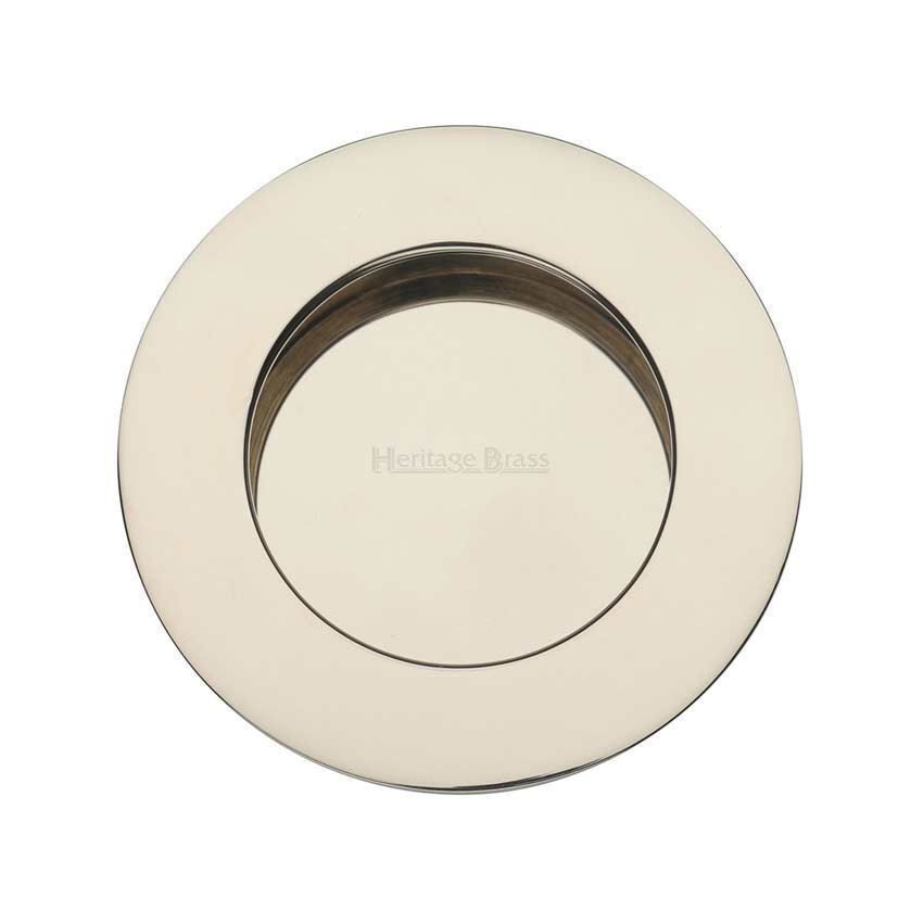 Round Flush Pull in Polished Nickel - C1835-PNF 