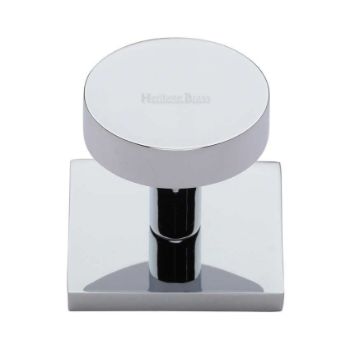 Disc Cabinet Knob With Square Backplate in Polished Chrome - SQ3880-PC Disc Cabinet Knob With Square Backplate in Polished Chrome - SQ3880-PC