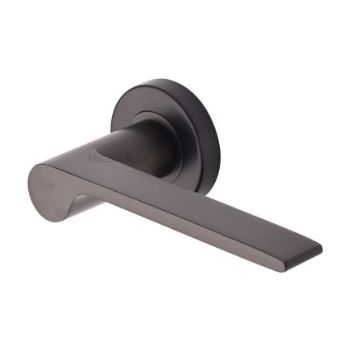 Julia Door Handle on Round Rose in Matt Bronze - V4190-MB Julia Door Handle on Round Rose in Matt Bronze - V4190-MB
