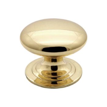 Jedo Plain Cupboard Knob- Polished Brass- JV47APB Jedo Plain Cupboard Knob- Polished Brass- JV47APB
