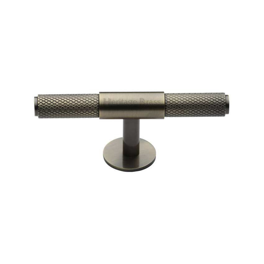 Knurled Fountain Cabinet Knob in Antique Brass - C4463 60-AT