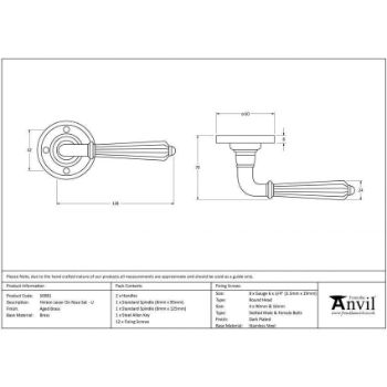 Aged Brass Hinton Lever on Rose - Unsprung - 50081