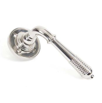 Polished Nickel Reeded Lever on Rose - Unsprung - 50087