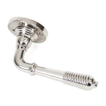 Polished Nickel Reeded Lever on Rose - Unsprung - 50087