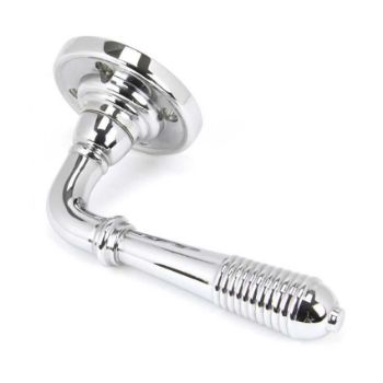 Polished Chrome Reeded Lever on Rose - Unsprung - 50088 