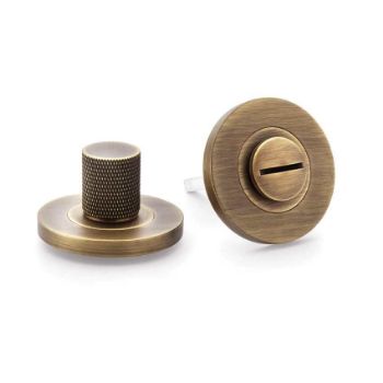 Alexander & Wilks Knurled Hurricane Bathroom Door Pack in Antique Brass - AW200ABWC