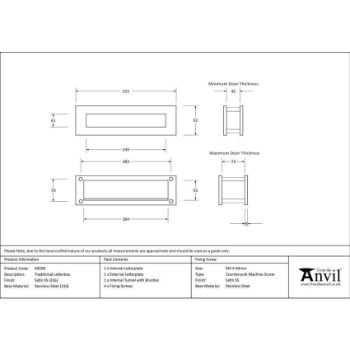 Satin Marine Stainless Steel (316) Traditional Letterbox - 49598