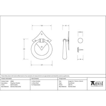 Satin Marine Stainless Steel (316) Ring Door Knocker - 49804 