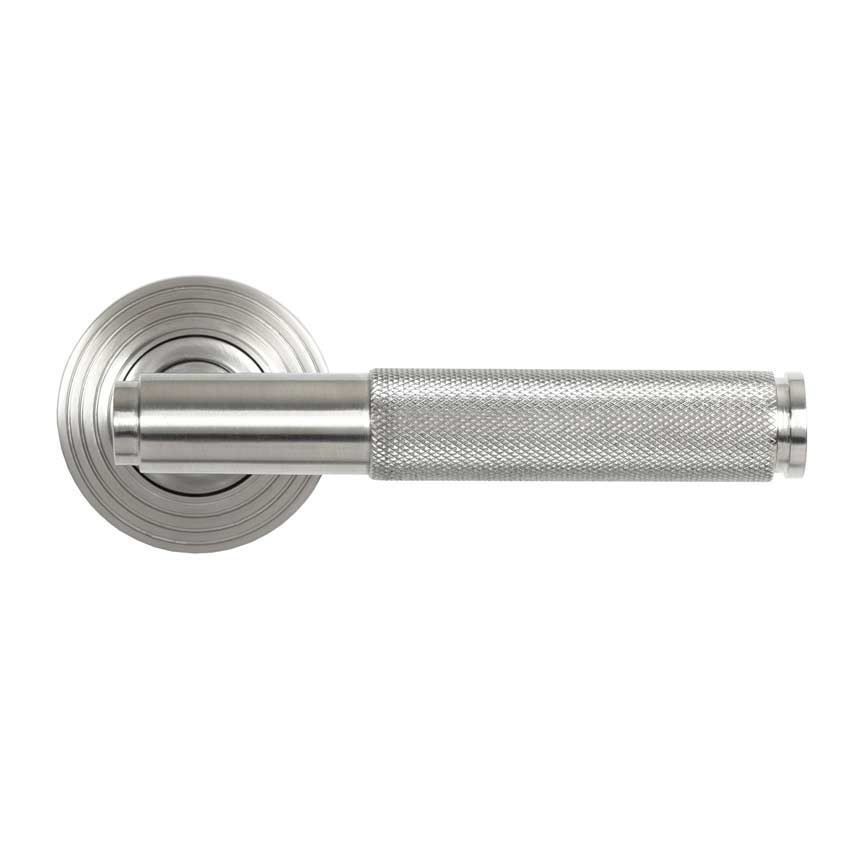 Satin Marine Stainless Steel (316) Brompton Lever on a Beehive Rose - 49842
