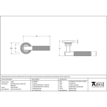 Satin Marine Stainless Steel (316) Brompton Lever on a Beehive Rose - 49842